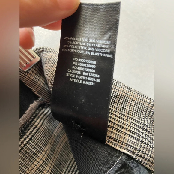 Babaton Aritzia Plaid IVY high waisted trousers pants Sz 0 - Picture 12 of 15